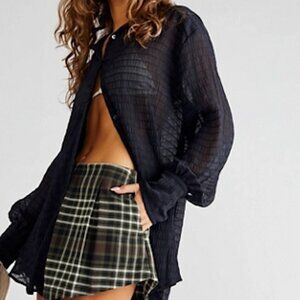 Free People sheer oversized shirt
